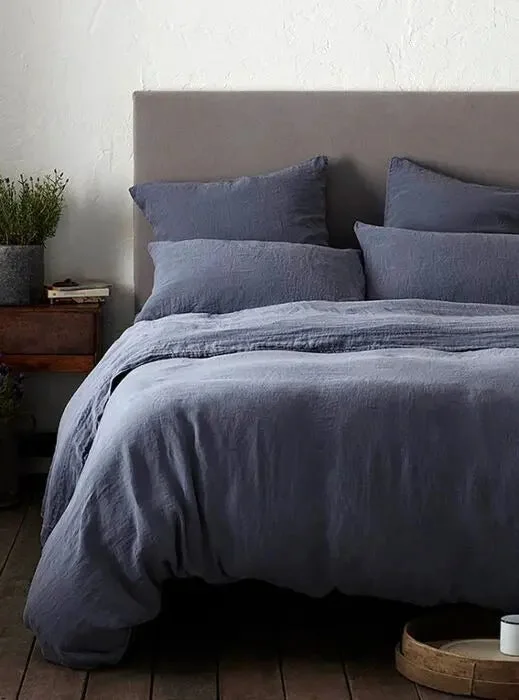 French Blue 100% Linen Bed Linen