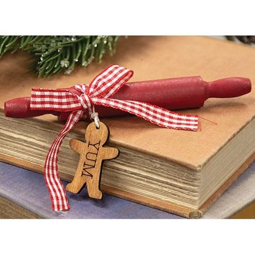 Yum Gingerbread Man Wooden Rolling Pin